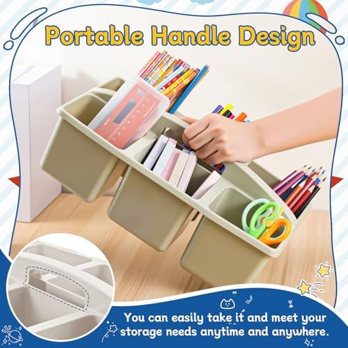 Lineshading 12 Pack Classroom Caddy with 6 Compartments (Boho Color) - Image 4