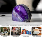 AMOYSTONE Purple Agate Bookends, Heavy Book Stoppers for Large Hardcover - Image 5