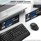 Wireless Keyboard and Mouse Combo, 2.4G Ergonomic Wave Keys(Black) - Image 6