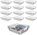 12 Pack Desk Drawer Organizer Letter Tray – Stackable Metal Mesh Wire Paper Trays | A4 Paper Document Desk Basket with Smooth Edges | Rust Proof Storage Tray for Home Office School Desk by ElyelsannsBaby
