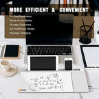 SELEAD Desktop Glass Whiteboard with Wireless Charger and Storage, White - Image 3