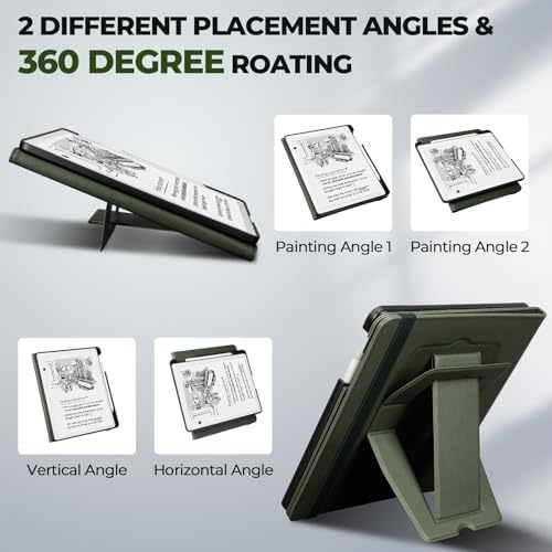 E NET-CASE Case for 11" Kindle Scribe 3rd Generation 2025, Kindle Scribe Colorsoft, Multi-Viewing Stand Cover with Auto Sleep/Wake,Pen Holder for Scribe 11" 2025 Released (Green) - Image 4