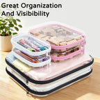 6 Pack Clear Hard Shell Zipper Case with Labels, 2S+2L+2XL - Image 4