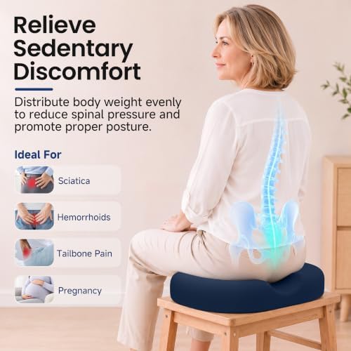 CloudBliss Donut Pillow Stadium Seat Cushion for Tailbone Pain Relief and Hemorrhoids, Memory Foam Seat Chair Cushion, Portable Seat Cushions for Bleachers, Car, Home & Office - Image 4