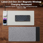 15W Wireless Charging Mouse Pad 31.5"x15.75", Double-Sided Faux Leather - Image 4