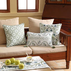 ISAENNE Designer Linen Throw Pillow Cover,Set of 2,18"x18"-Mosella C - Image 6
