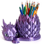 3D Printed Dragon Pencil Holder for Desk, Removable Dragon Egg Pen Holder, Cute Pencil Cup Desk Organizer for Pens, Pencils, Paper Clips, Makeup Brushes, Fantasy Desk Decor Gift for Kids by LehuoMaker3DPrintedStudio