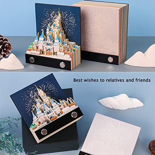 3D Sticky Note Paper Memo Pad,Fantasy Castle Notepad 3D Paper Card Craft Character Silhouette Desk Decoration DIY Creative Gift - Image 6
