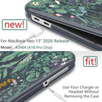 DONGKE Compatible with MacBook Neo 13 Inch Case 2026 A3404 A18 Pro chip & Touch ID, Plastic Hard Shell with Keyboard Cover, Screen Protector & Dust Plugs, Garden Floral - Image 3