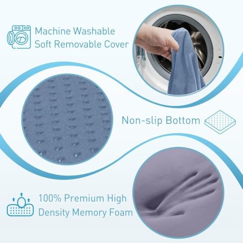 BlissTrends Extra Thick Seat Cushion for Office Chair & Car Seat, LightBlue - Image 3