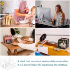 Sezanrpt Acrylic File Holder 4 Compartment, Clear Desk File Organizer, Acrylic Organizer for Books, Phone, Ipad, Envelope, Notebook, Calculator - Image 6