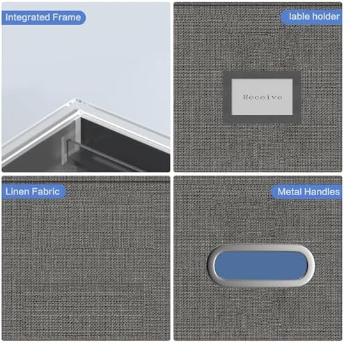 File Box with Lid, Grey, 13.2 * 10.1 * 10.1in (4Pack) - Image 4