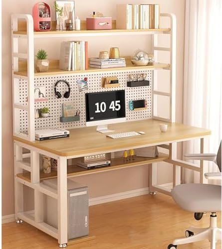 Pegboard Wall Organizer Panels.Modern Industrial Computer Desk with Storage Shelves & Pegboard - Stylish Home Office Workstation for Study, Writing, and Productivity，（Natural，47in） by Unknown
