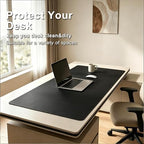Waterproof Heat Resistant Desk Protector Mat, Keyboard & Mouse Mouse Pad, Non-Slip Leather Desk Mat, Transparent Writing Pad Home Office 24x55inch -Black - Image 2