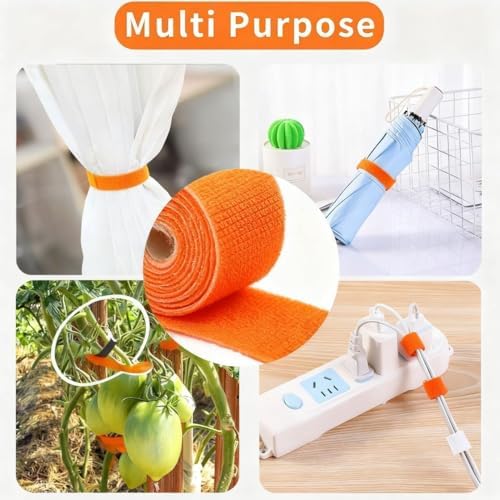 IFNOW 32FT Reusable Fastening Tape Cable Ties Double-Sided Hook-and-Loop Cable Management Tape Strength and Durability 0.4''/Width (5, Orange) - Image 4