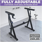 Liquid Stands Piano Keyboard Stand - Z Style Adjustable and Portable Heavy Duty Music Stand for Kids and Adults -Fits 54-88 Key Electric Pianos - Sturdy Musical Keyboard Stand (Black) - Image 2