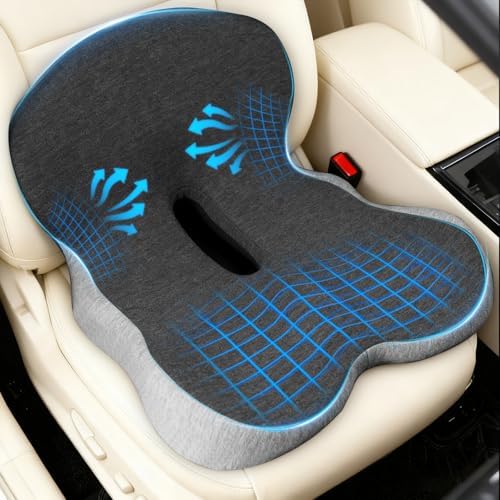 Denchy Memory Foam Car Seat Cushion with Back Support, Truck Driver Cushion by Denchy