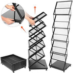AmazingSpark Brochure Display Stand Foldable Magazine Rack Portable Double A4 Size Literature Brochure Holder Magazine Rack Metal 10 Pockets with Carrying Bag for Trade Show Exhibition Office(5-Tier) - Image 4