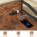 Printer Stand with Fabric Drawers, Lateral Office Filing Cabinets with Power outlets & USB Charging Port, File Cabinet with Large Printer Stands for Home Office, Shredder Stand (Rustic Brown) - Image 4