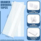 15 Pcs 5.12 Tall Drawer Divider Adjustable Drawer Organizer,White - Image 2