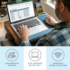 LAPGEAR Home Office Pro Lap Desk - Espresso Blue, Fits 15.6” Laptops - Image 2