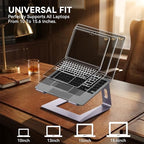 SOUNDANCE Laptop Stand, Aluminum Ergonomic Desk Riser, 10-15.6", Purple - Image 5