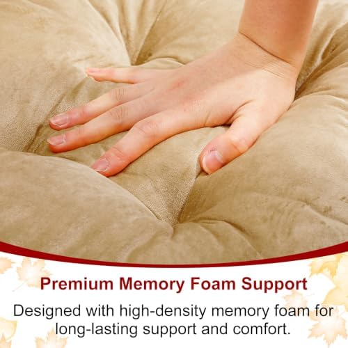 Geetery 4 Pack Velvet Chair Cushions for Dining Chairs, 16" x 16" Soft Velvet Chair Pads with Ties Comfy Solid Seat Cushion Party Home Office Living Room Outdoor Indoor (Morandi) - Image 6