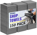 Microfiber Cleaning Cloth,150 Pack Grey Cleaning Rags, Bulk All-Purpose Lint-Free Shop Towels Wipes, Commercial Micro Fiber Cleaning Towels Washcloth for Car Garage Housekeeping 11.5"*11.5" by HOMERHYME