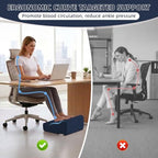Foot Rest Ergonomic Pillow for Under Desk at Work & Handle Navy - Image 4