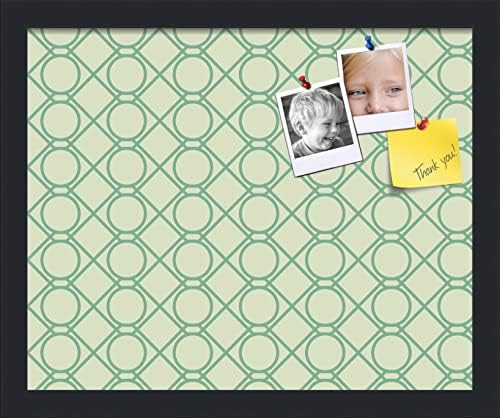 PinPix 16x13 inch Cork Bulletin Board. This Decorative Framed Pin Board Comes with Diamond Pattern in Green Design and Satin Black. Ideal for Home, Office Decor or School (PinPix-586) by PinPixBulletinBoards