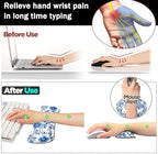 Large Gaming Mouse Pad+ Keyboard Wrist Rest Set, Ergonomics Memory Foam Mouse Mat Wrist Rest Support for Home Office, Waterproof Extended Mousepad 31.5x11.8in, Blue Flowers White Desk Pad - Image 5