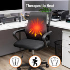 Mind Reader Heated Lumbar Support Cushion with Gentle Heat and Timer, Memory Foam Lower Back Pillow for Office Chair and Home Use, Black - Image 6