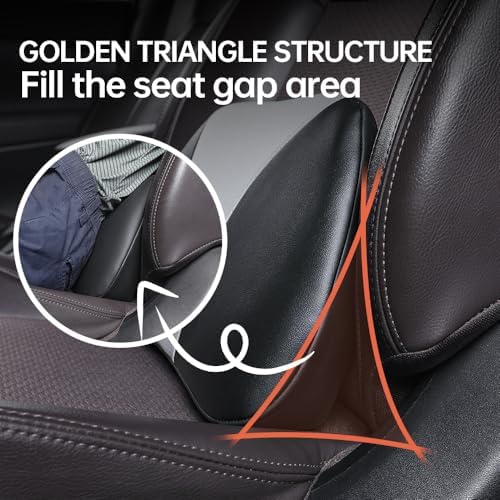 1p Memory Foam Lumbar Support Pillow for car Lower Back Pain Relief - Back Cushion for Driving, Chair Support for Car-Office Chair（Black&Grey） - Image 6