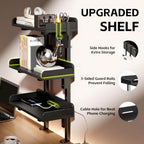 3-Tier Clamp on Wood Desktop Shelf, Adjustable Height Office Desk Organizer - Image 5