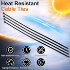 Blulu 15 Inch 400 Pcs Black Cable Ties with Metal Tooth Self Locking - Image 4