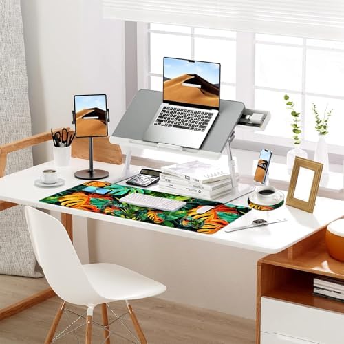 Keyboard Mouse Pad Set, Extended Gaming Mouse Pad+Ergonomics Keyboard Wrist Rest Support, Memory Foam, Easy Typing Pain Relief, 4Pcs XL Ultra Thick Desk Mat,Tropical Leaves - Image 7