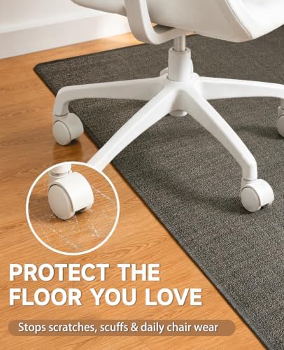 Funwheat Office Chair Mat with Lip for Hard Floors, 36 x 48 in, Espresso - Image 3