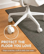 Funwheat Woven Office Chair Mat for Hardwood Floor, 30 x 48 in, Espresso - Image 3