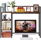 IBUYKE Desk Shelf,Computer Desktop Bookcase,37.8 Inch Multipurpose Wood Desk Hutch Bookshelf for Computer,4 Tier Desk Organizer for Office Home Dormitory,Brown TMZ005H by IBUYKE