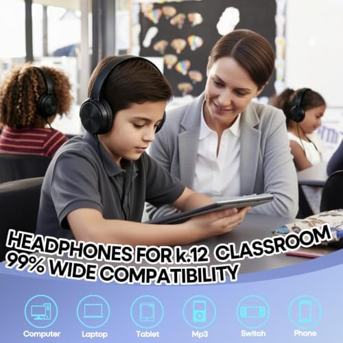 Bulk Earbud Headphones 24 Pack for School Classroom Kids, Wholesale Wired Durable Earphones Class Set for Students Children Toddler Teens Boys Girls and Adult (HY450, 24 Black) - Image 6