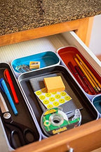 Three by Three Seattle Metal Drawer Organizer Tray Set, 5-Pc, 1" (Gray Mix) - Image 6
