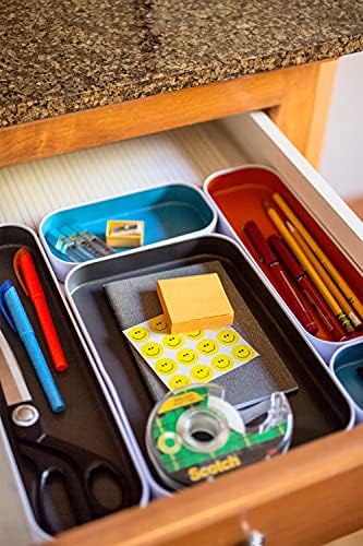 Three by Three Seattle Metal Drawer Organizer Tray Set, 5-Pc, 1" (Gray Mix) - Image 6