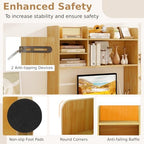 LDAILY 3-Tier Desktop Bookshelf, Wooden Desk Hutch for Computer Monitor Up to 32 Inch, Desk Organizer Shelf with Adjustable Shelf & 6 Storage Shelves, Desk Display Rack for Home Office Dorm(Burlywood) - Image 6