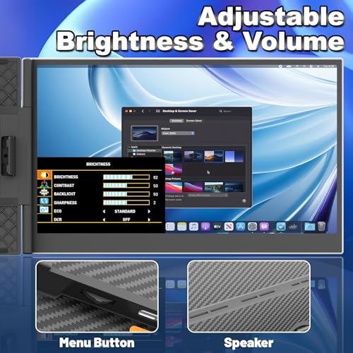 domyfan 14" Laptop Screen Extender, Ultra-Thin Portable Dual Laptop Monitor Extender with FHD 1080P IPS Display, Plug & Play via HDMI/USB-A/Type-C for 13-17" Laptops, Works with Windows/Mac/Android - Image 6