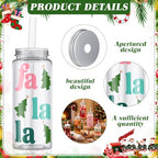 Meanplan 24 Pcs Pink Christmas Plastic Cup Gift Bulk 14 oz Pastel Snowflake Xmax Tree Tumbler with Lids and Straws Reusable Merry Christmas Drinking Mugs for Holiday Birthday Party Favors Supplies - Image 4