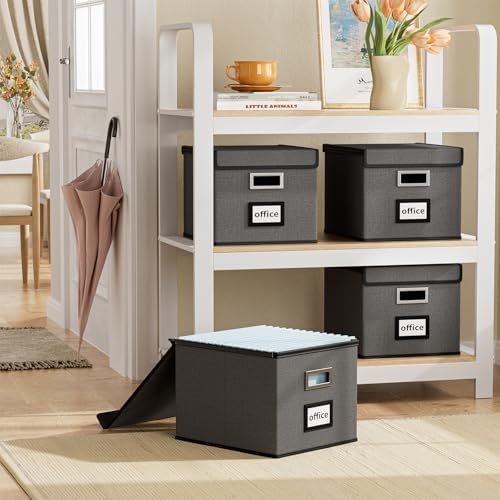 File Organizer Box with Lids, Collapsible File Folder Organizer - Image 2