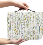 Bible Cover for Women Men Lavender Floral Pattern Bible Carrying Book Case with Handle Bible Bags Tote Bible Accessories Book Covers Church Bag by Glomenade