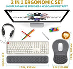 Hokafenle 2 in 1 Ergonomic Mouse Pad Wrist Support & Wrist Rest for Computer Keyboard Set, with Relieve Carpal Tunnel Pain Massage Bulge and Full Memory Gel Design (2In1 Set, Dark Gray) - Image 2