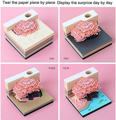 3D Memo Pad 260 Sheets Tree House Notepad with Light Kawaii Sticky Note Pad 3D Paper Carving Art Craftwork Omoshiroi Desk Decoration Pen Holder DIY High-Grade Creative Gift - Image 6
