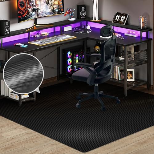 50” x 60” Waterproof Chair Mat for Hardwood, Office Chair Mat for Rolling Chair, Desk Mat for Hardwood Floor, Floor Mat for Home Office, Anti-Slip PVC Floor Protector for Gaming Room by FeelLifeEnjoyLifelmmerseYourselfInLife